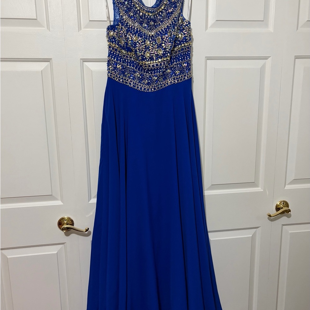 Tiffany Designs Royal Blue Beaded Prom Dress